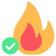 Sticker - Unique design icon of verified flame

