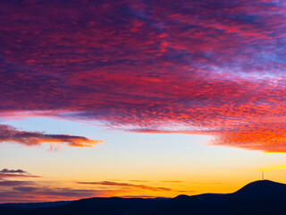 Wall Mural - Red sky at the sunset