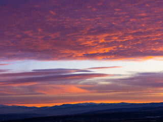 Wall Mural - Red sky at the sunset