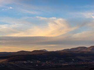 Wall Mural - Landscape at the sunset