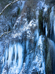 Wall Mural - Frozen thermal waterfall , Clocota waterfall , Geoagiu Bai, Romania