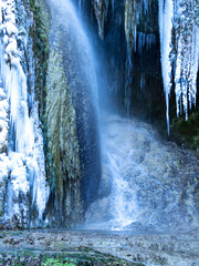 Wall Mural - Frozen waterfall, Thermal waterfall Geoagiu Bai , Romania