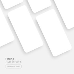 Blank Mobile App Screens Mockup for Your Apps. Vector Illustration