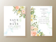 Unique Floral Wedding Invitation Card Template