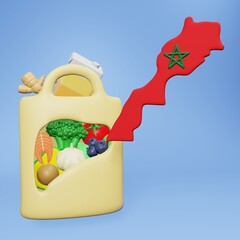 Wall Mural - 3d rendering of the need and consumption of nutrients for a healthy liver in Morocco