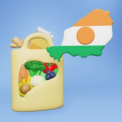 3d rendering of the need and consumption of nutrients for a healthy liver in Niger