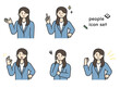 © こんざい - 勉強を教える女性のイラスト素材セット