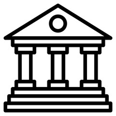 Wall Mural - bank outline style icon