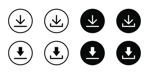 Poster - Download icon set. Download button. Vector illustration isolated on white background. EPS 10