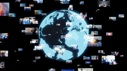 Aufkleber - Global communication network concept. Worldwide business.