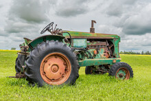 Vintage Tractor Abandoned On The Prairies In Saskatchewan