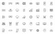 set of technology line icons, vr, ar, ai, iot
