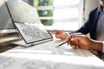 Poster - Cadastre Map And City Building Survey