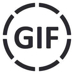 Gif icon. File type symbol. Isolated vector pictogram.
