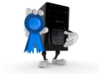 Poster - Computer character with award ribbon