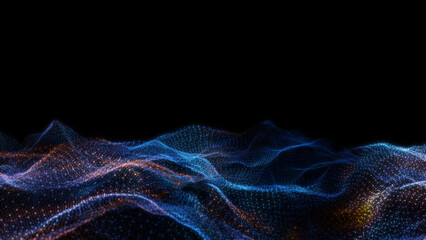 Poster - Abstract particle waves with depth of field effect