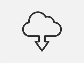Poster - Technology icon vector cloud computing connection. Big data global server. Line design symbol.