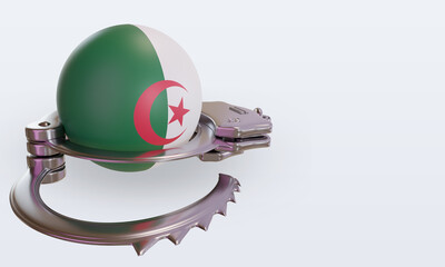 3d handcuff Algeria flag rendering left view