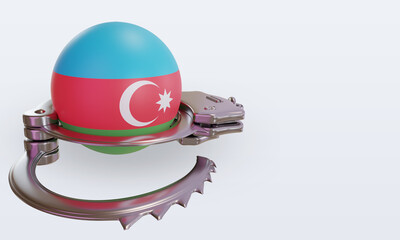 3d handcuff Azerbaijan flag rendering left view