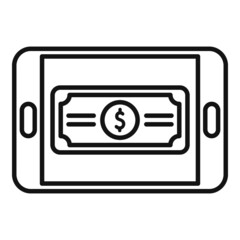 Poster - mobile payment icon outline vector. pay money