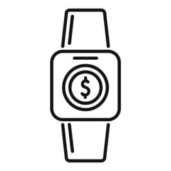 Poster - smartwatch online money icon outline vector. home payment