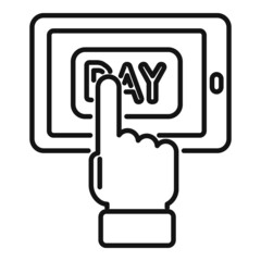 Poster - pay mobile icon outline vector. online money