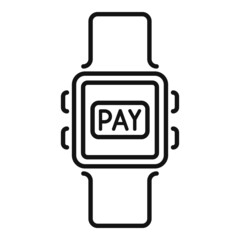Poster - pay nfc smartwatch icon outline vector. online money