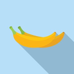 Sticker - Breakfast banana fruit icon flat vector. Healthy food