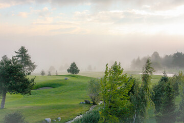 Poster - A beautiful shot of a landscape under the cloudy skies