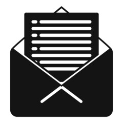 Sticker - Mail report icon simple vector. Document paper