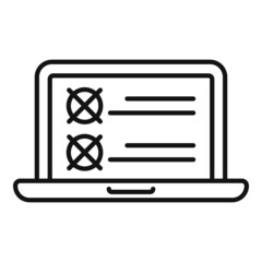 Canvas Print - Laptop assignment icon outline vector. Document test