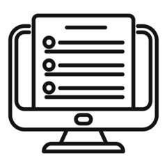 Poster - pc work list icon outline vector. business checklist