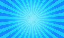 Blue Abstract Sunbeams Background, Vector Backdrop For Presentation