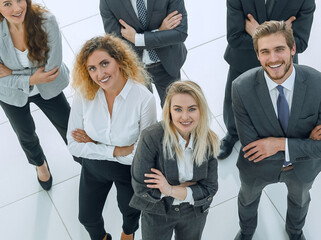 Wall Mural - group of successful business people looking at camera.