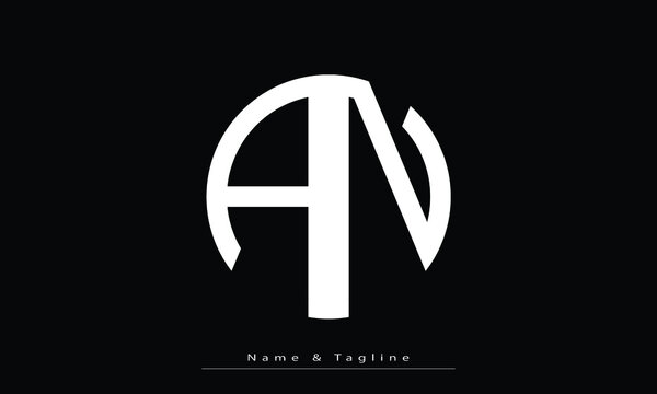Alphabet letters Initials Monogram logo AN, NA
