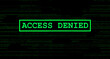 Access denied message on the screen. Vector futuristic interface