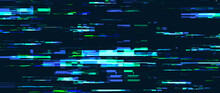 Digital Glitch Background. Abstract Noise Effect, Error Signal, Television Technical Problem Vector Illustration