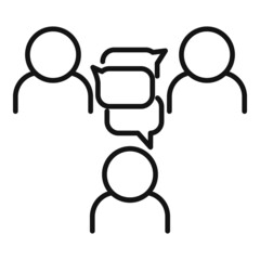 Poster - Business talk icon outline vector. Office people