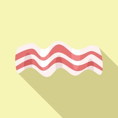 Wall Mural - Slice bacon icon flat vector. Meat crispy