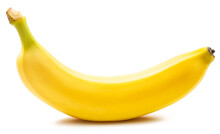 Perfect Ripe Yellow Banana Isolated On White Background.