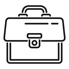 Sticker - Business case icon outline vector. Work briefcase