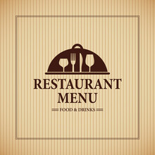 Restaurant Menu Food And Drinks On A Retro Style Design