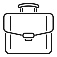 Poster - Holding briefcase icon outline vector. Work bag