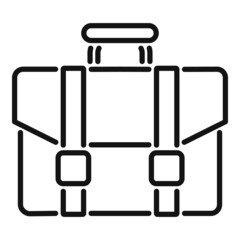 Sticker - Attache briefcase icon outline vector. Office case