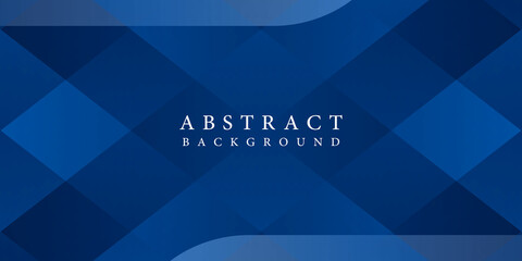 Poster - Blue background with abstract box rectangle geometric shapes modern element for banner. overlapping quadrilateral concept with modern style