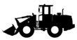 Silhouette the loader on a white background.