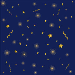 Fototapete - Starry celebration background with confetti. Vector stock illustration.
