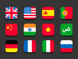 Country flag icons of popular languages