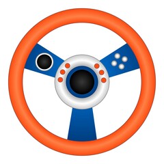 Poster - Steering wheel joystick icon cartoon vector. Game control
