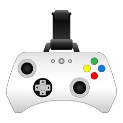 Poster - Smartphone joystick icon cartoon vector. Gamepad control